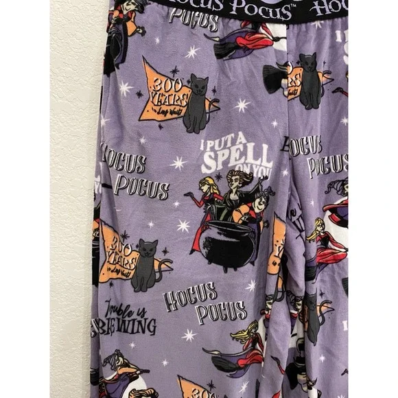 Disney‎ Hocus Pocus Halloween Pajama Pants Women's Medium 8-10 Sanderson Sisters - Picture 2 of 7